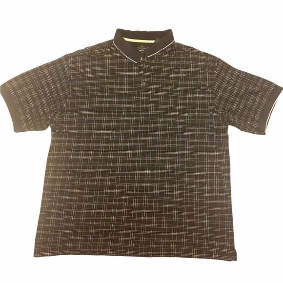 Greg Norman Collection black patterned polo shirt - Picture 1 of 10